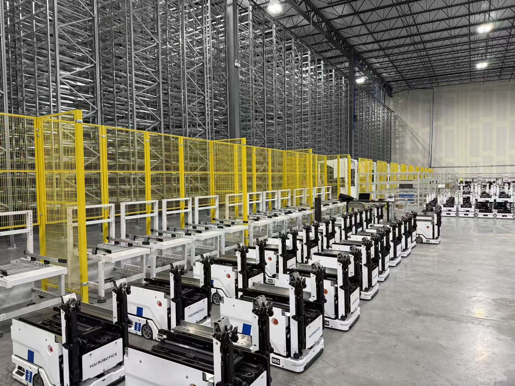 Autonomous mobile robots staged in the Chicago warehouse